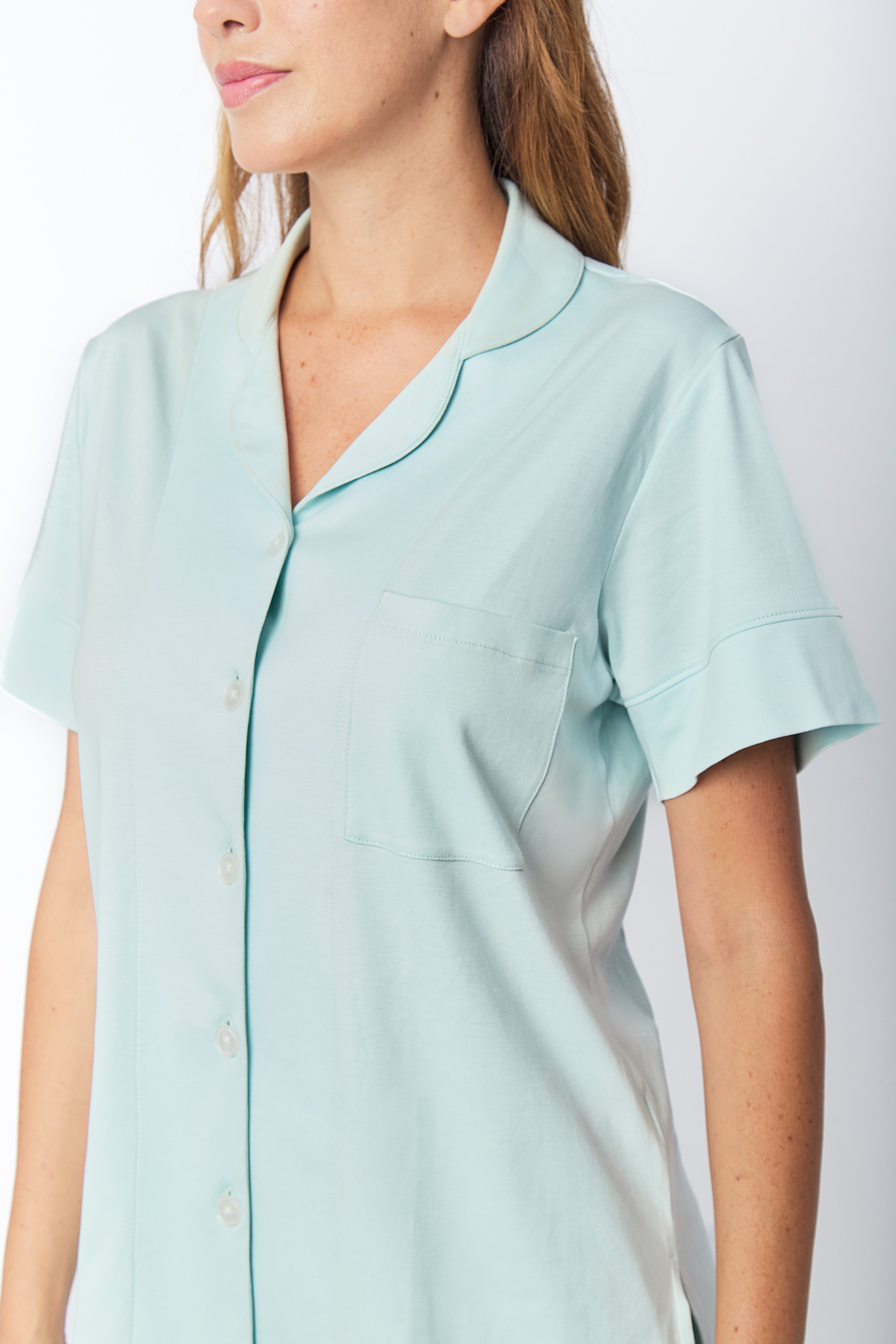 Maju Pima Knit Short Sleeve Cropped Set