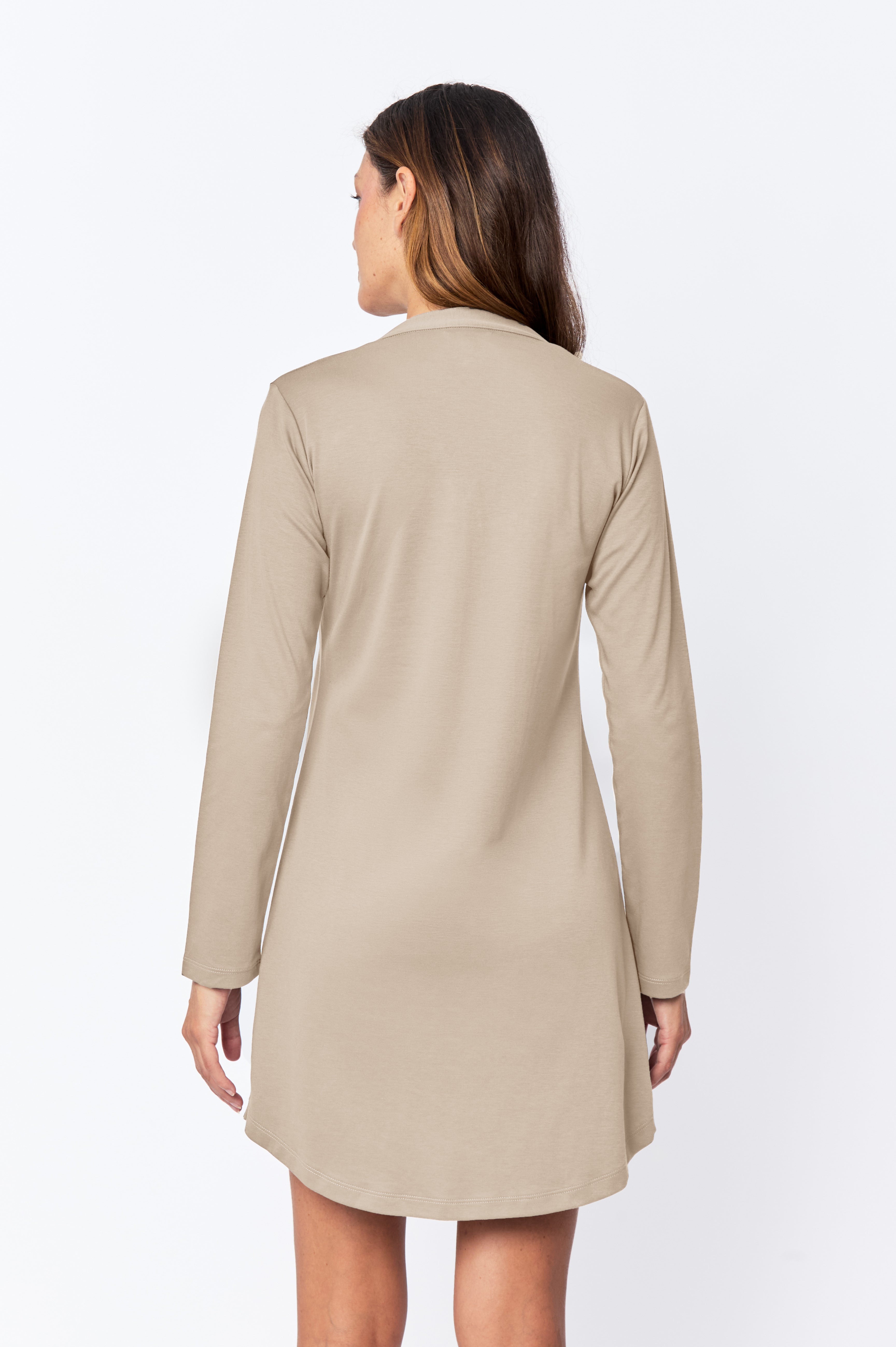 Abbie Pima Knit Long Sleeve Gown