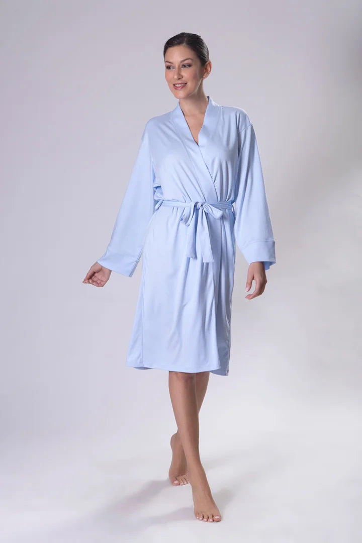 Daina Pima Knit Long Sleeve Robe
