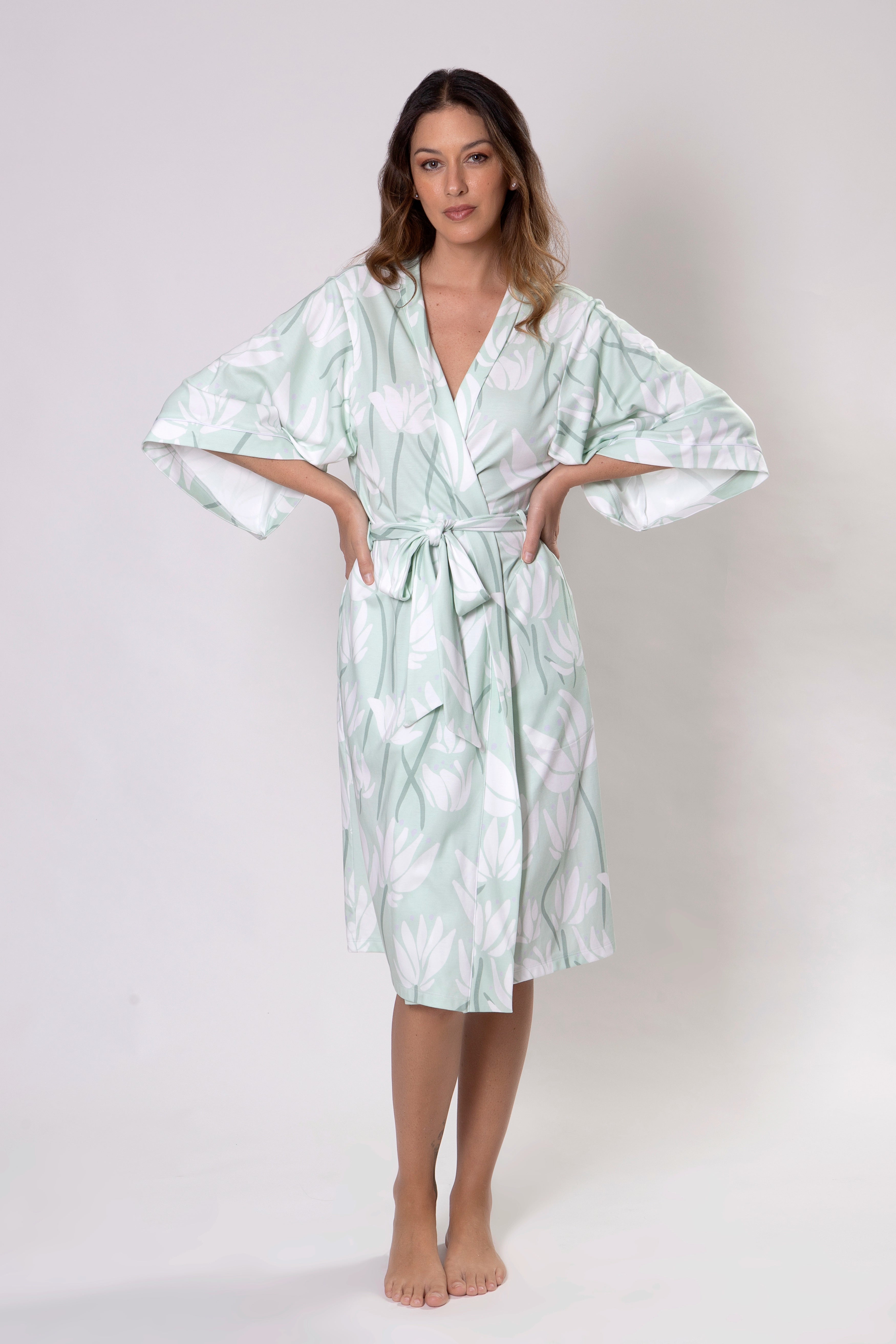 Verona Pima Knit Long Sleeve Robe